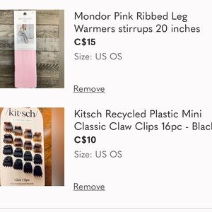 Mini hair claws & leg warmers